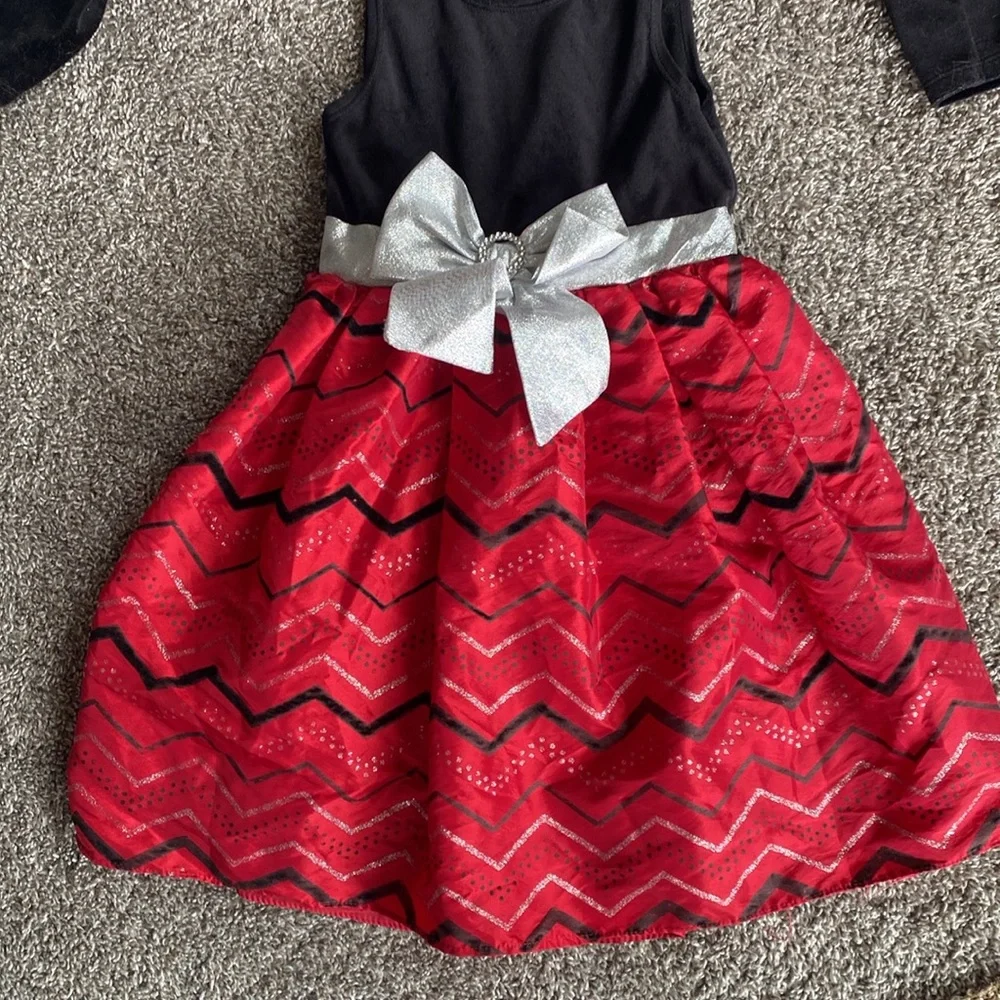 Youngland Girls Holiday Black & Red Sleeveless Dress w/ Shrug, size 7